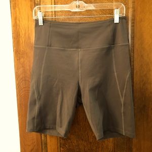 Girlfriend Collective High-Rise Bike Short in Dusty Olive (Thyme), Large